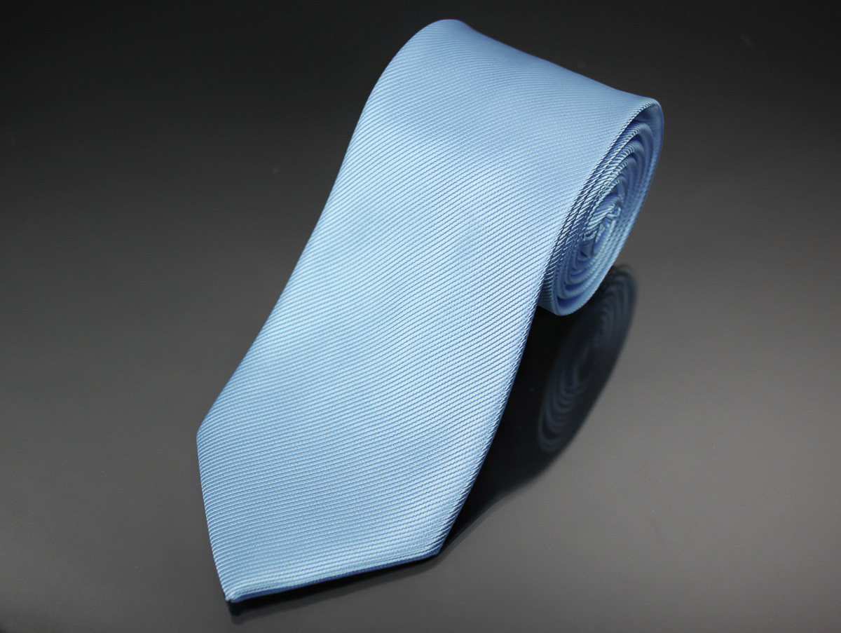 Kravata pánská AMJ, šikmý proužkovaný vzor KU0011, světle modrá